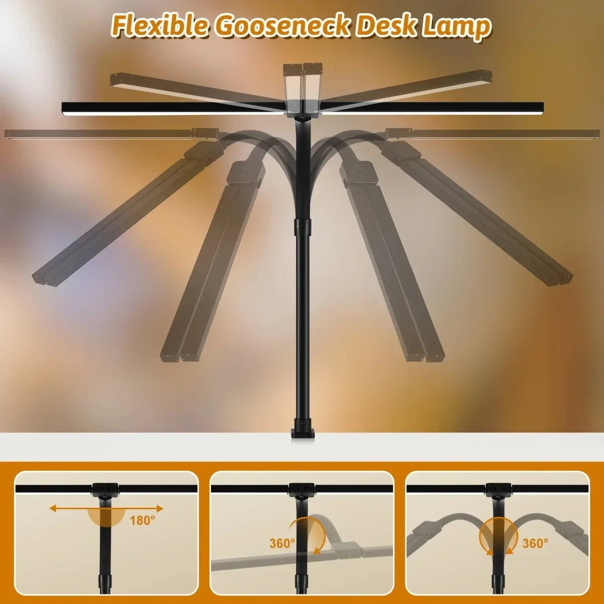 Double Single Head Led Clip Desk Lamp Dimmable Computer Table Lamps Monitor Light Architect Table Lamp for Office Reading Lights