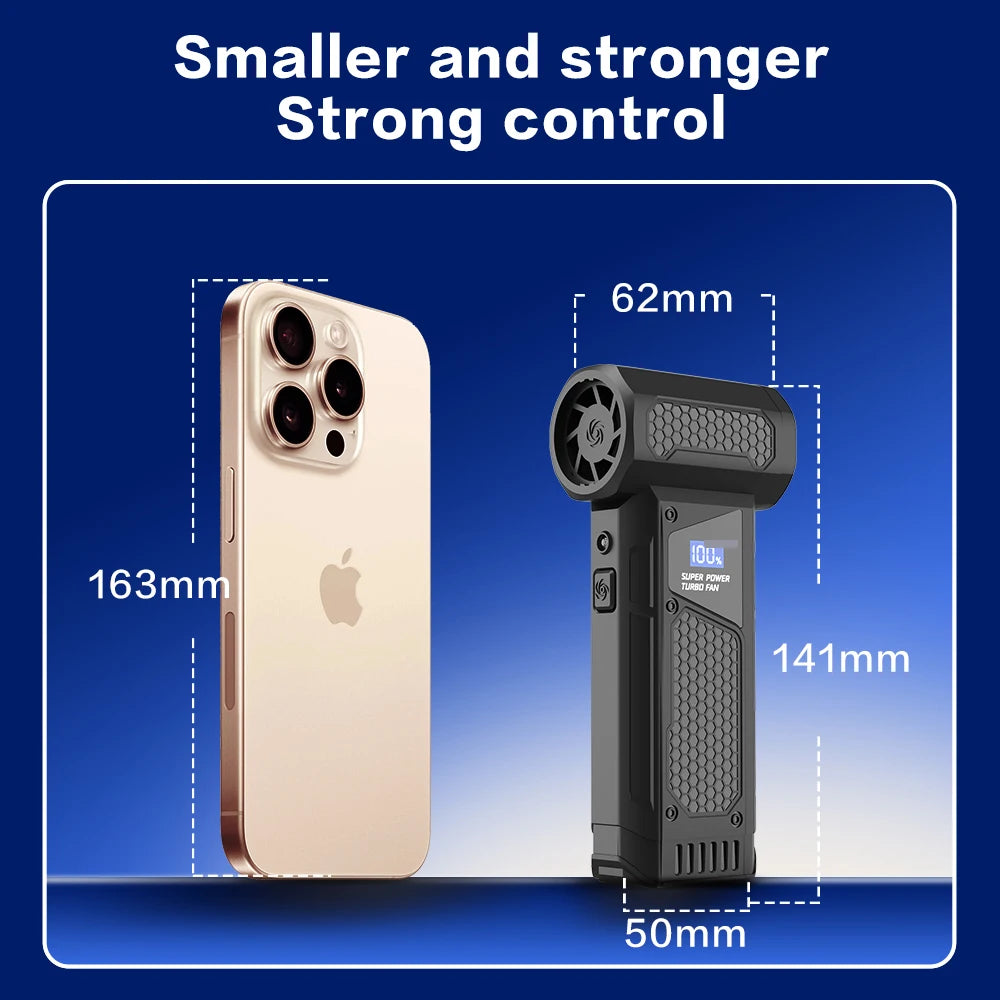 2026 High Power Jet Dry Blower Mini Turbo Fan Electric Air Duster Cordless PC Keyboard Cleaner Car Drying 2600mAh LED Display