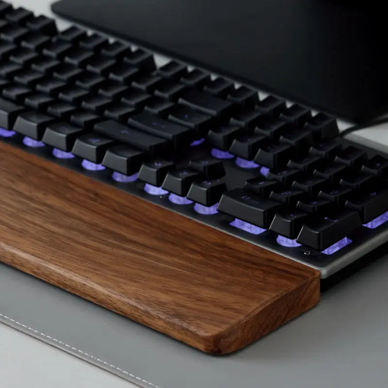 Solid Wood Keyboard Wrist Rest Palm Pad Mechanical Keyboard Ergonomic Pad 87/98/104/108 Key Suitable for Multiple Sizes Custom