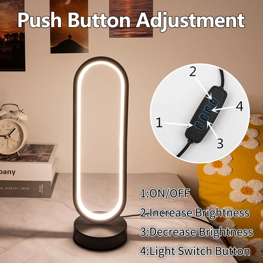 Bedroom Ring Night Lamp Living Room Three Color Dimmable Bed Lamp Led Night Lamp Ambient Light Desk Nightstand Table Accessories