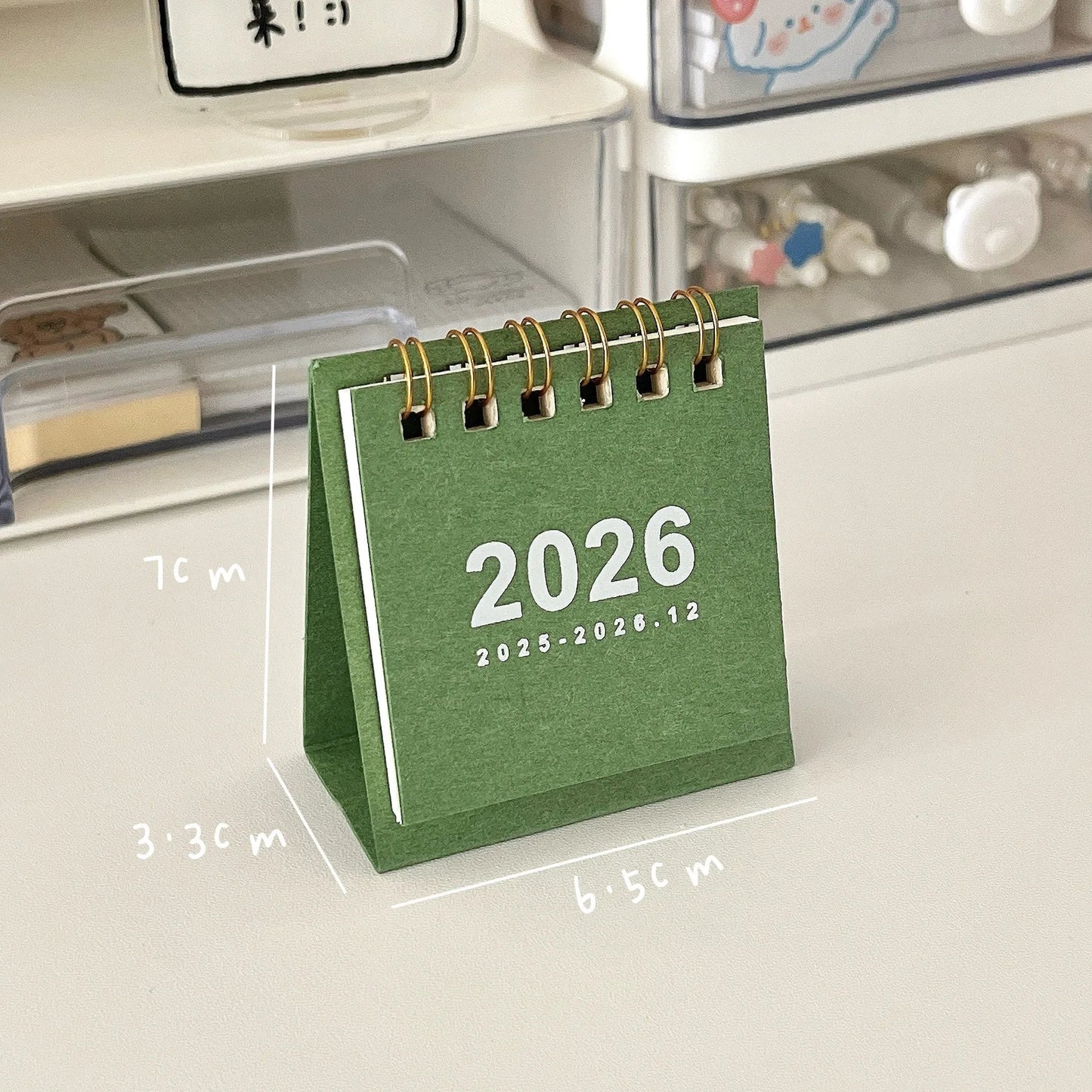 2026 Mini eenvoudige bureaukalender - Creatieve spiraalgebonden kalender voor desktopdecoratie en kantoorbenodigdheden
