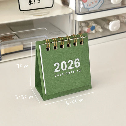 2026 Mini eenvoudige bureaukalender - Creatieve spiraalgebonden kalender voor desktopdecoratie en kantoorbenodigdheden