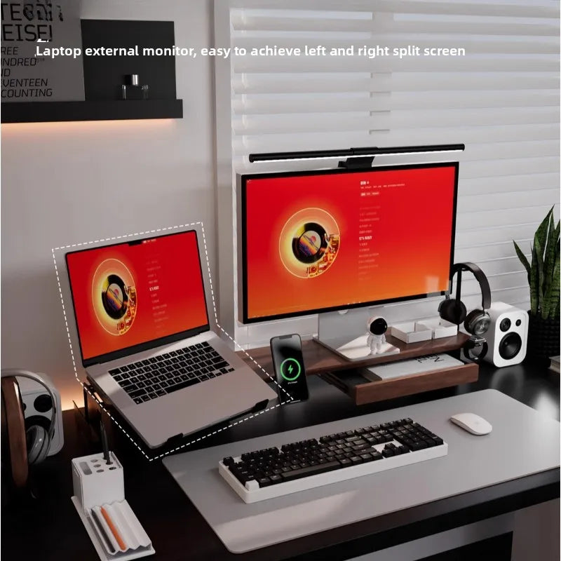 Z3 Pro Modular Monitor Riser Solid Wood Desktop Elevator Stand Computer Screen Stand Ergonomic Office Desk Organizer System
