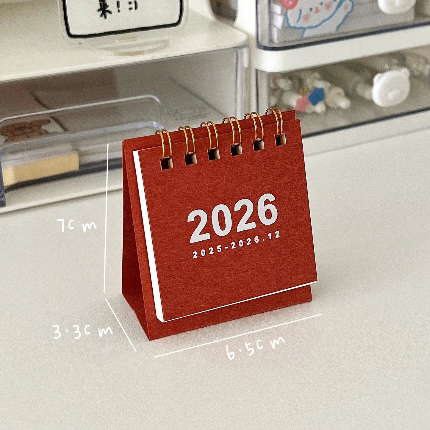 2026 Mini eenvoudige bureaukalender - Creatieve spiraalgebonden kalender voor desktopdecoratie en kantoorbenodigdheden