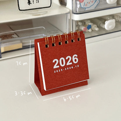 2026 Mini eenvoudige bureaukalender - Creatieve spiraalgebonden kalender voor desktopdecoratie en kantoorbenodigdheden