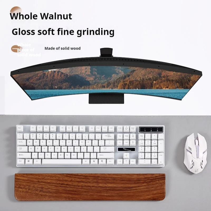 Solid Wood Keyboard Wrist Rest Palm Pad Mechanical Keyboard Ergonomic Pad 87/98/104/108 Key Suitable for Multiple Sizes Custom