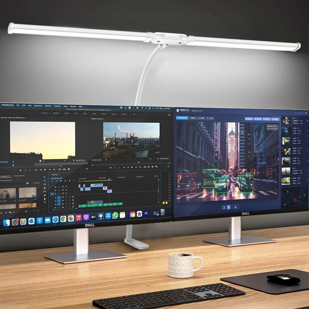 Double Single Head Led Clip Desk Lamp Dimmable Computer Table Lamps Monitor Light Architect Table Lamp for Office Reading Lights
