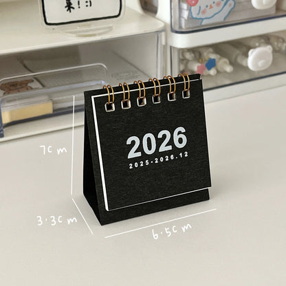 2026 Mini eenvoudige bureaukalender - Creatieve spiraalgebonden kalender voor desktopdecoratie en kantoorbenodigdheden