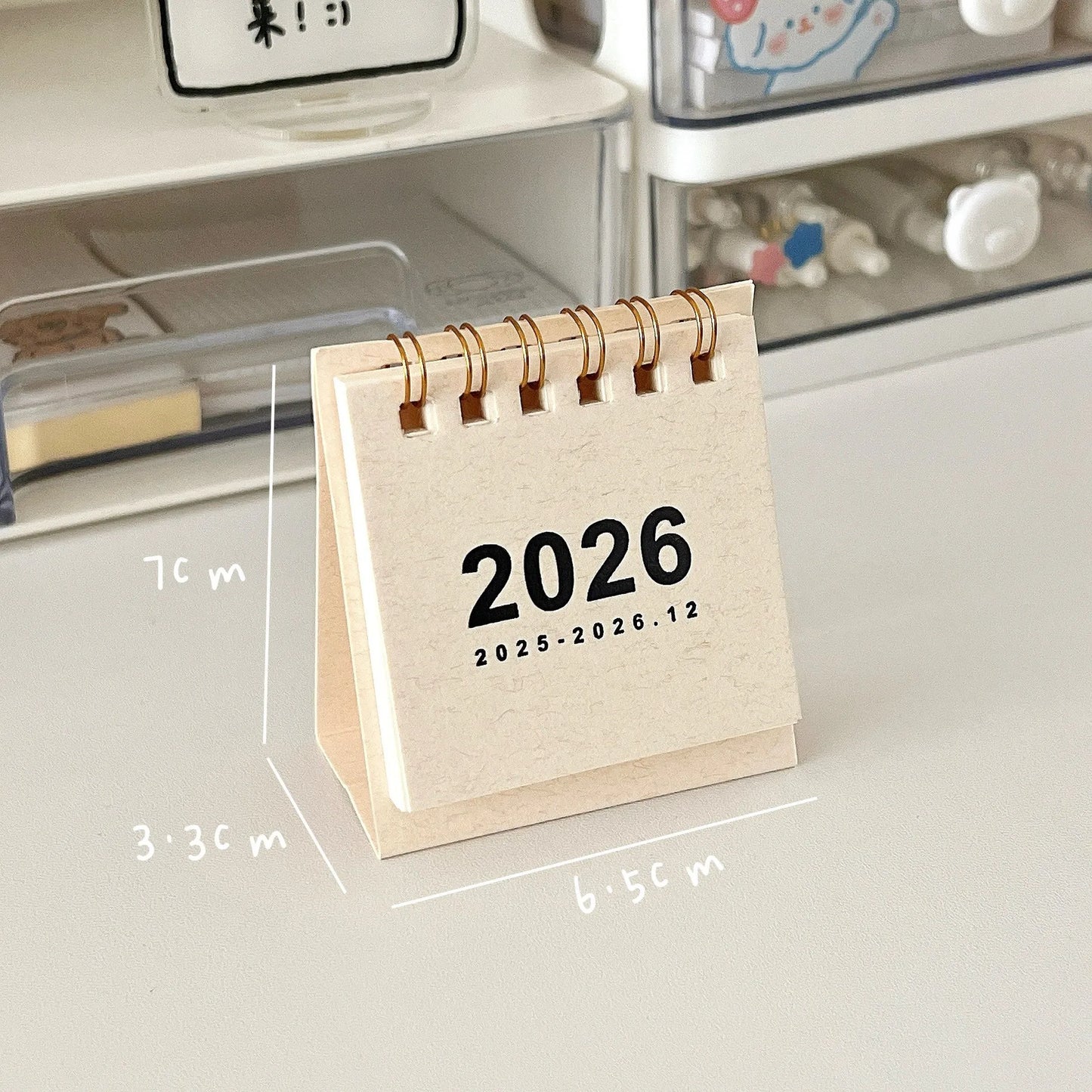 2026 Mini eenvoudige bureaukalender - Creatieve spiraalgebonden kalender voor desktopdecoratie en kantoorbenodigdheden