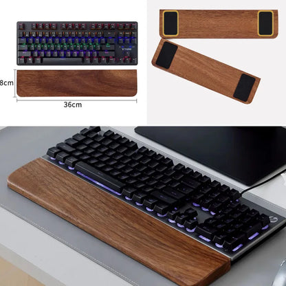 Solid Wood Keyboard Wrist Rest Palm Pad Mechanical Keyboard Ergonomic Pad 87/98/104/108 Key Suitable for Multiple Sizes Custom